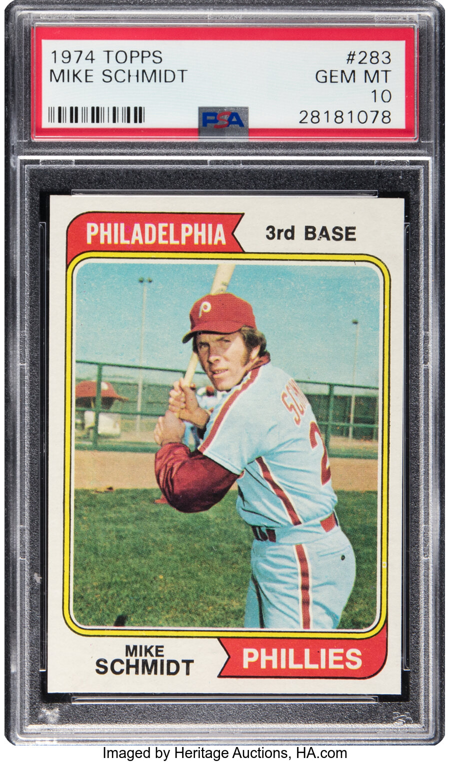 1974 Topps Mike Schmidt #283 PSA Gem Mint 10