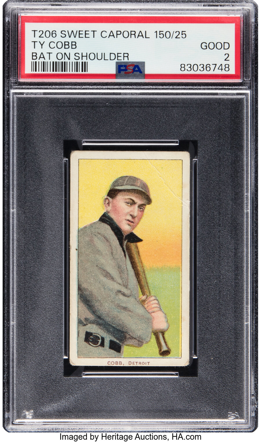 1909-11 T206 Sweet Caporal 150/25 Ty Cobb (Bat on Shoulder) PSA Good 2 - From the Ramsburg Collection