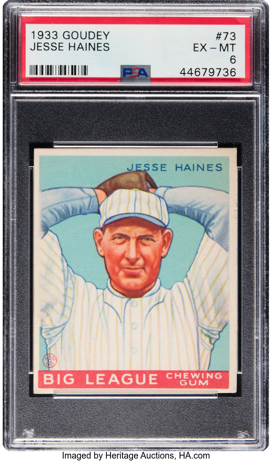 1933 Goudey Jesse Haines #73 PSA EX-MT 6