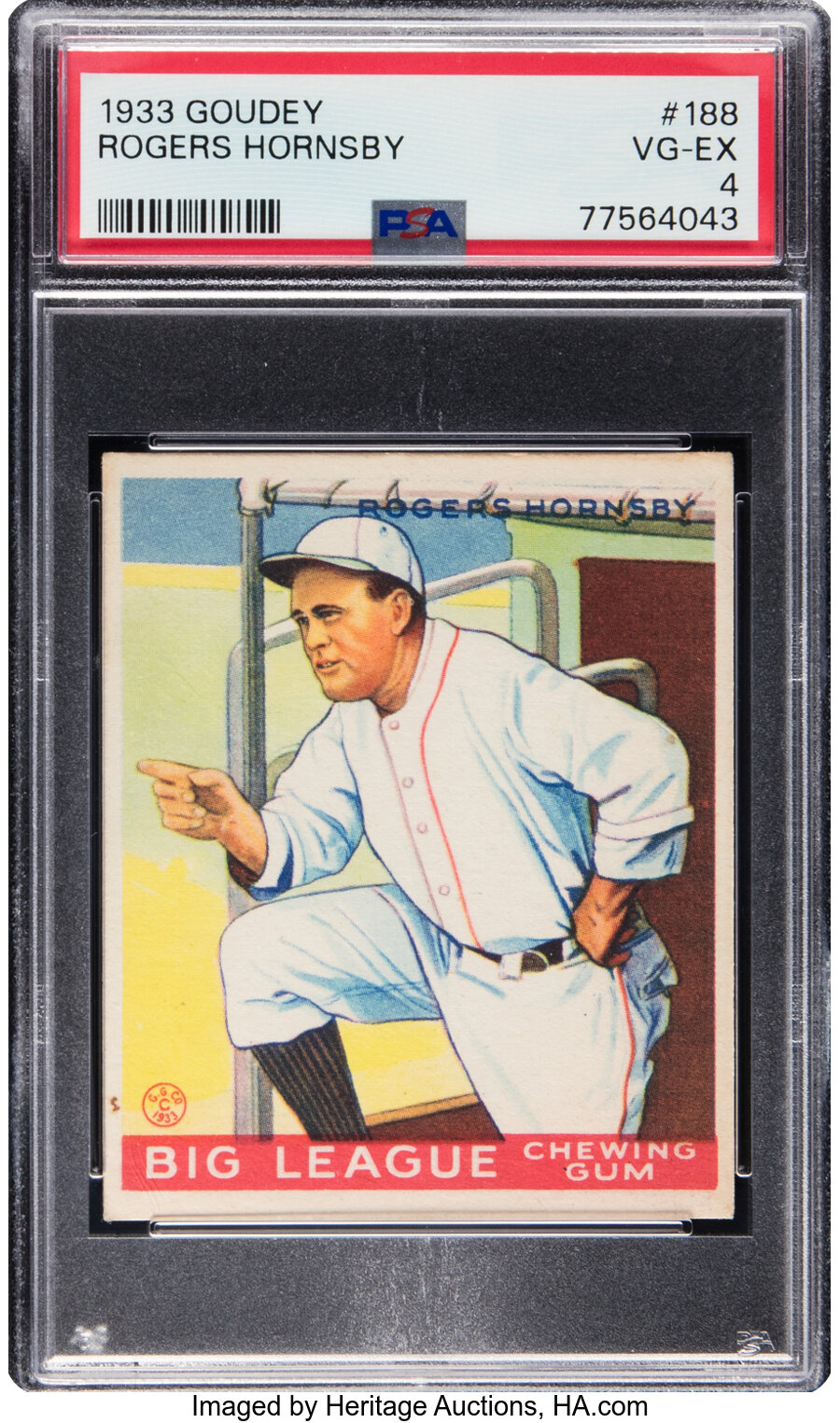 1933 Goudey Rogers Hornsby #188 PSA VG-EX 4