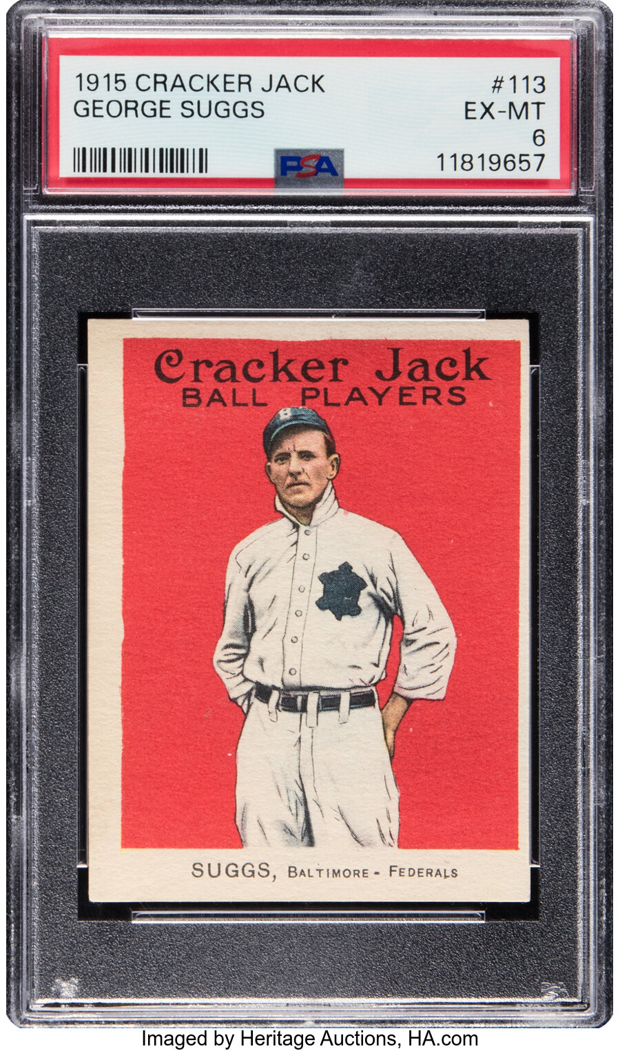 1915 Cracker Jack George Suggs #113 PSA EX/MT 6