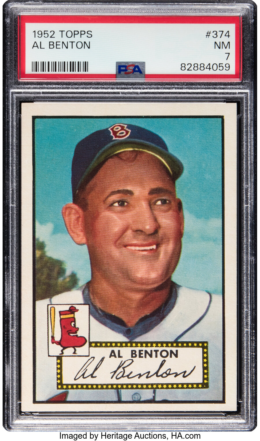 1952 Topps Al Benton #374 PSA NM 7