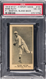 1915 Boston Red Sox with Rookie Babe Ruth Real Photo Postcard PSA EX-MT 6--Single Finest Example