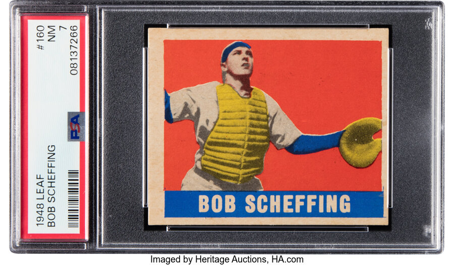 1948 Leaf Bob Scheffing #160 PSA NM 7 - Pop Two, Only Two Higher