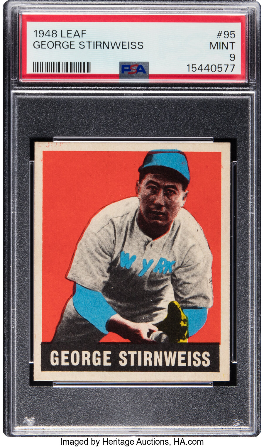 1948 Leaf George Stirnweiss #95 PSA Mint 9 - None Higher!