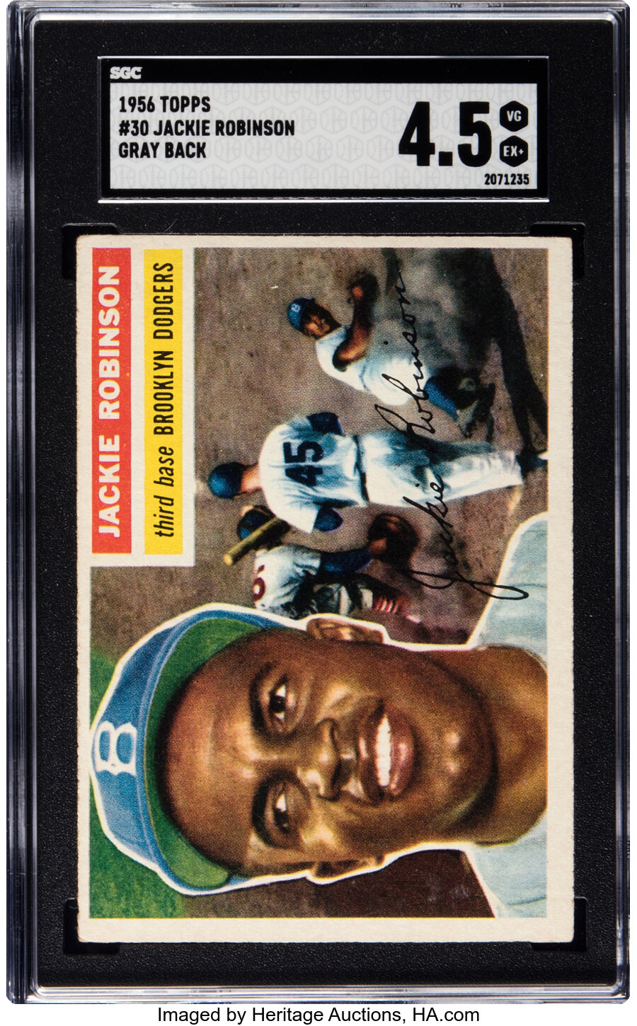 1956 Topps Jackie Robinson (Gray Back) #30 SGC VG/EX+ 4.5