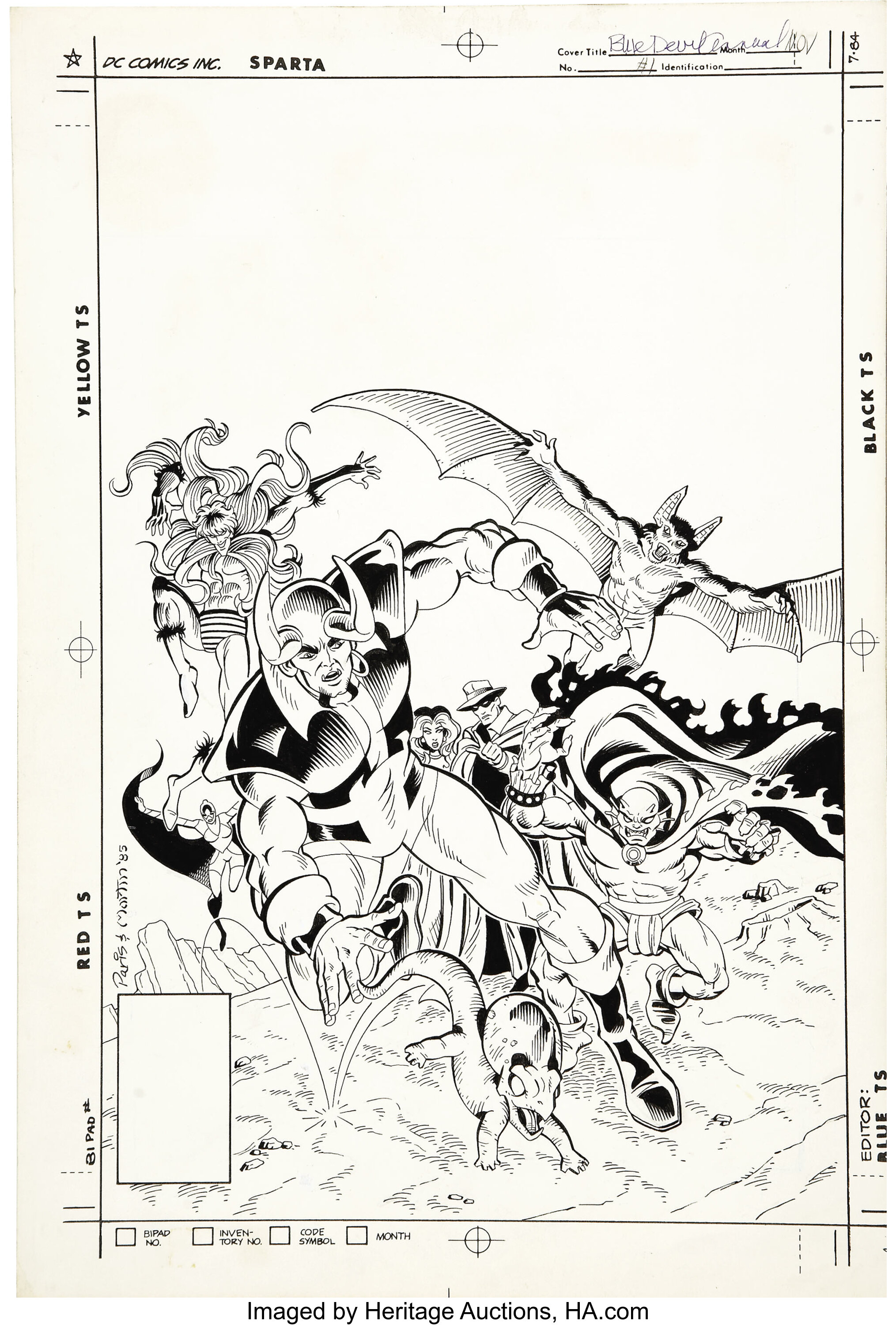 Paris Cullins and Gary Martin - Blue Devil Annual #1 Cover Original ...