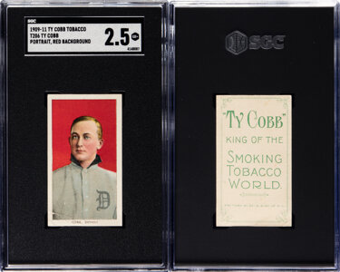 1909-11 T206 Ty Cobb Smoking Tobacco Ty Cobb (Portrait-Red) SGC Good+ 2.5 - Fresh to the Hobby