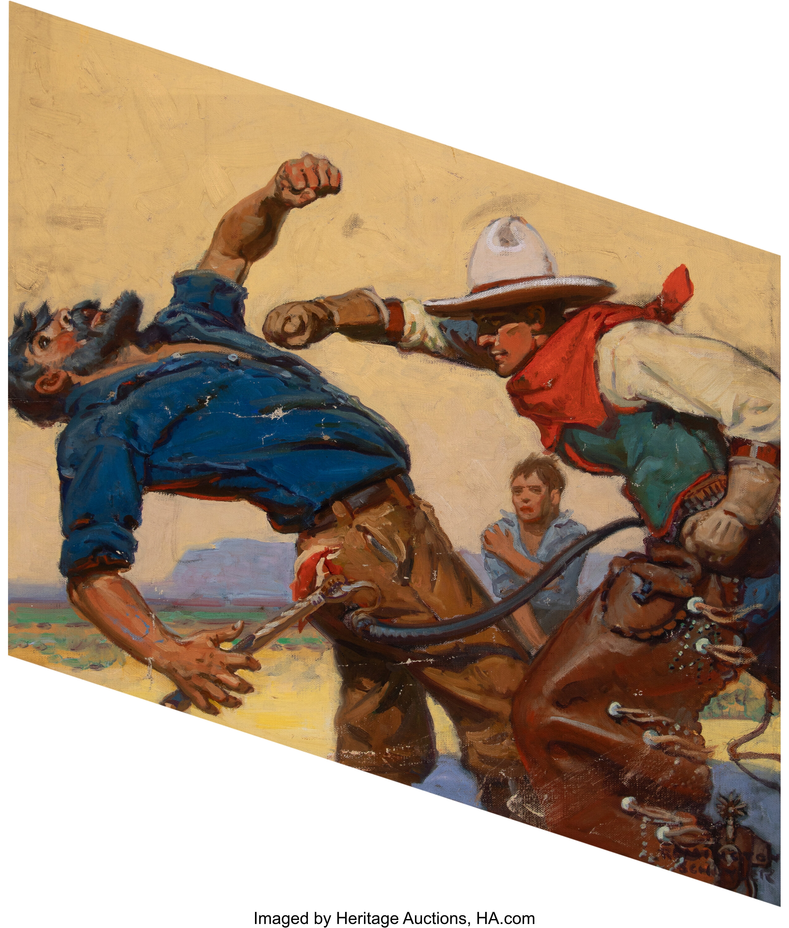 Remington Schuyler (american, 1884-1955). Knock Out, Wild West 