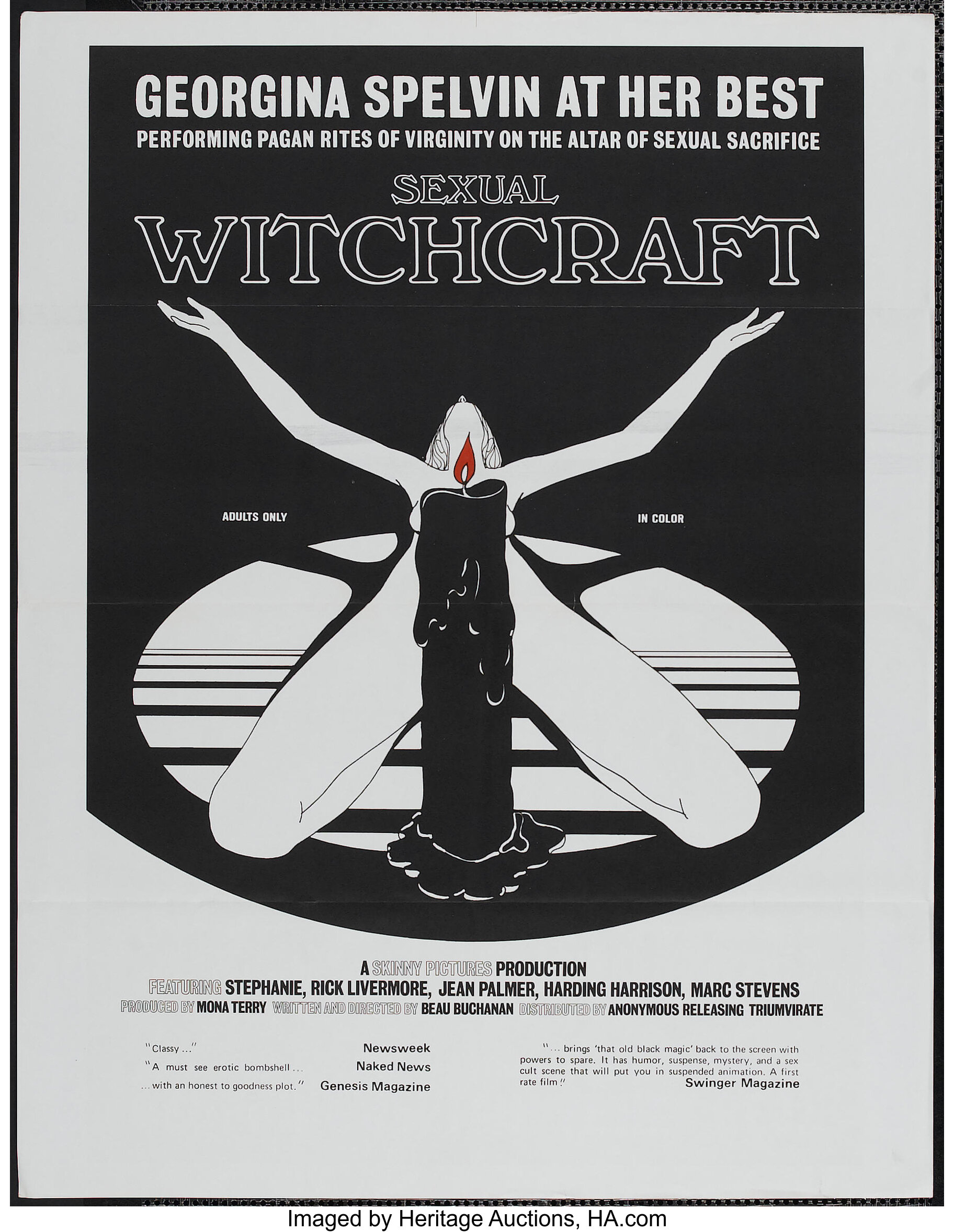 Sexual Witchcraft (Anonymous Releasing, 1973). One Sheet (29.5