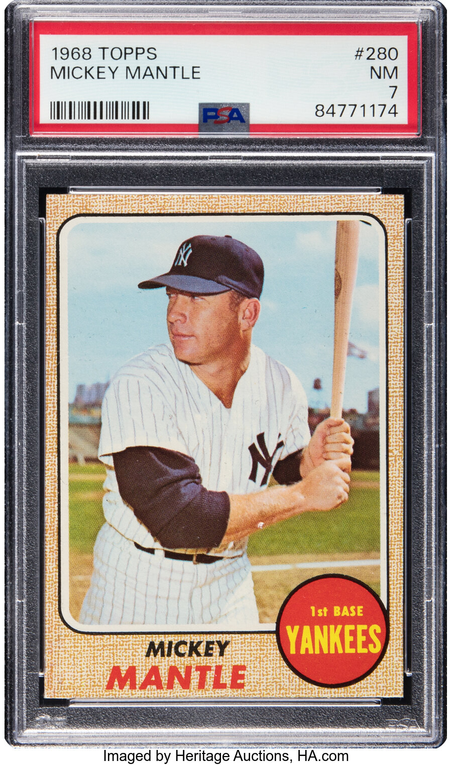 1968 Topps Mickey Mantle #280 PSA NM 7