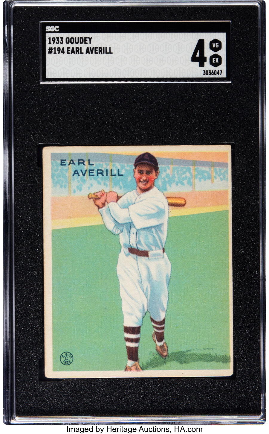 1933 Goudey Earl Averill #194 SGC VG-EX 4