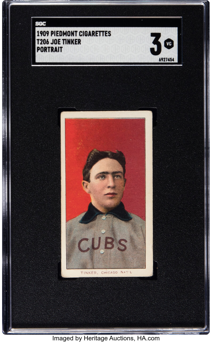 1909-11 T206 Piedmont 150/25 Joe Tinker (Portrait) SGC VG 3