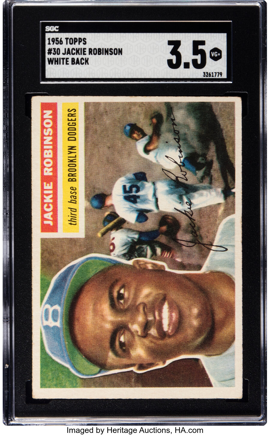 1956 Topps Jackie Robinson (White Back) #30 SGC VG+ 3.5