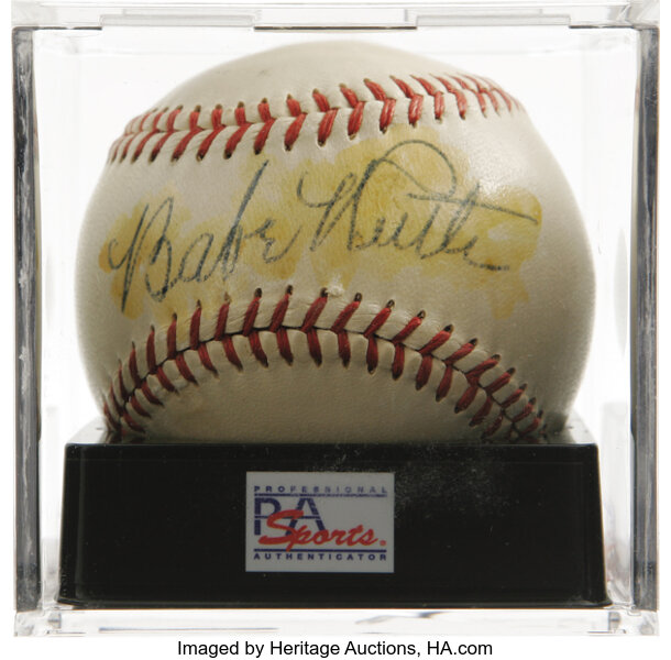 Lot Detail - Early 1940's Babe Ruth Single Signed OAL (Harridge