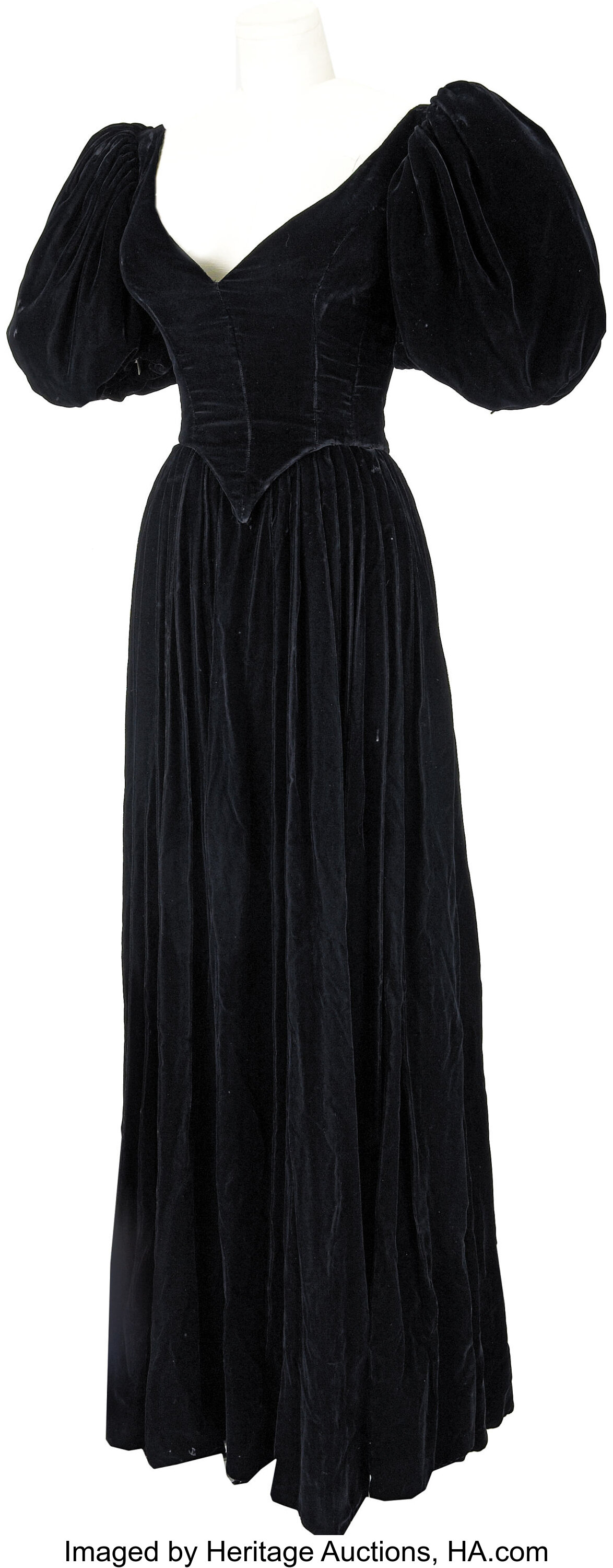 Nolan Miller Designed Black Velvet Gown Worn by Elizabeth Taylor in ...