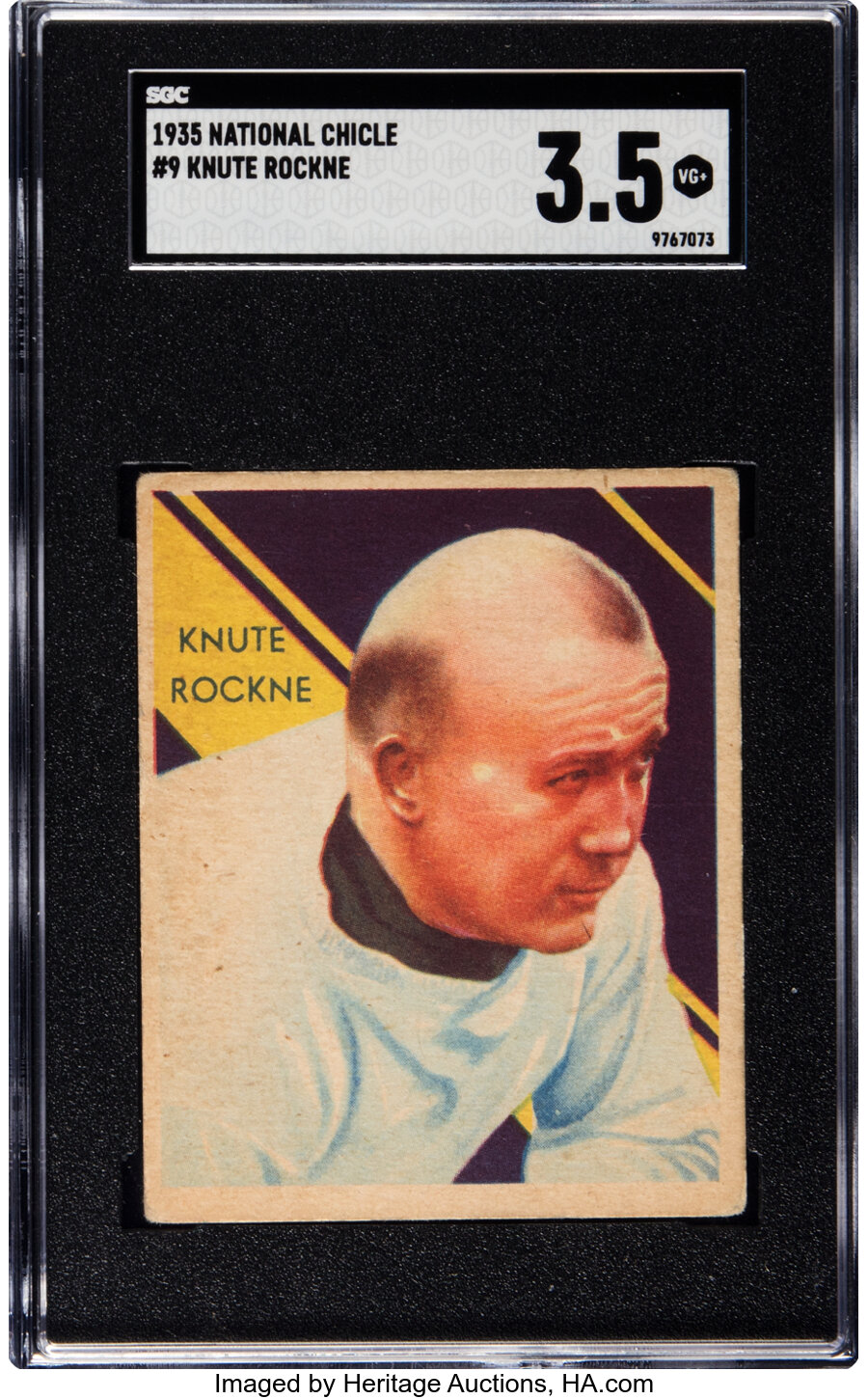 1935 National Chicle Knute Rockne #9 SGC VG+ 3.5