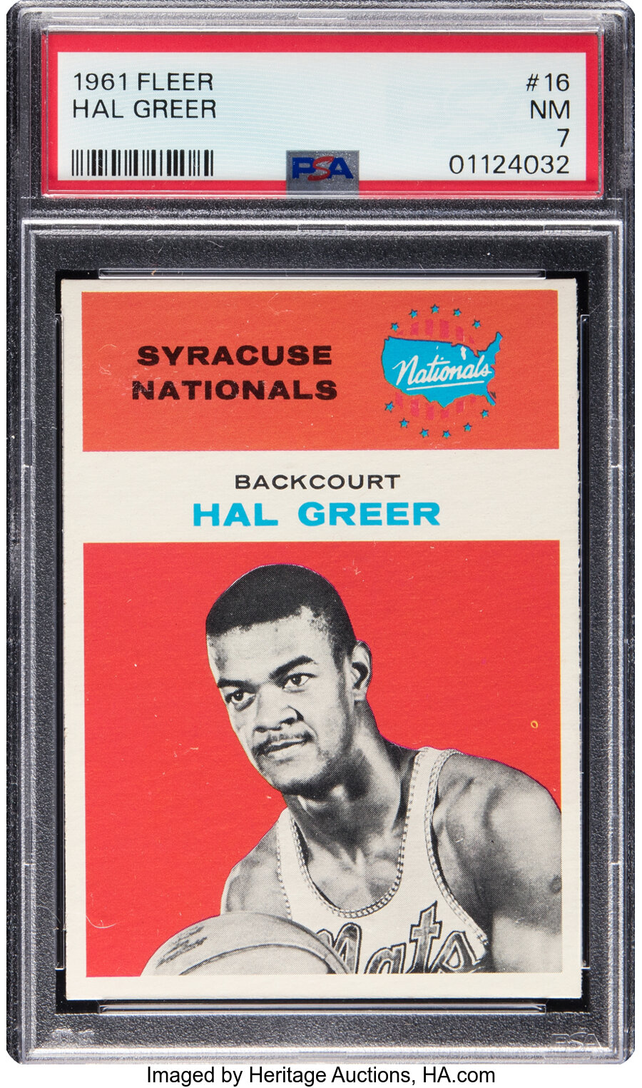 1961 Fleer Hal Greer #16 PSA NM 7