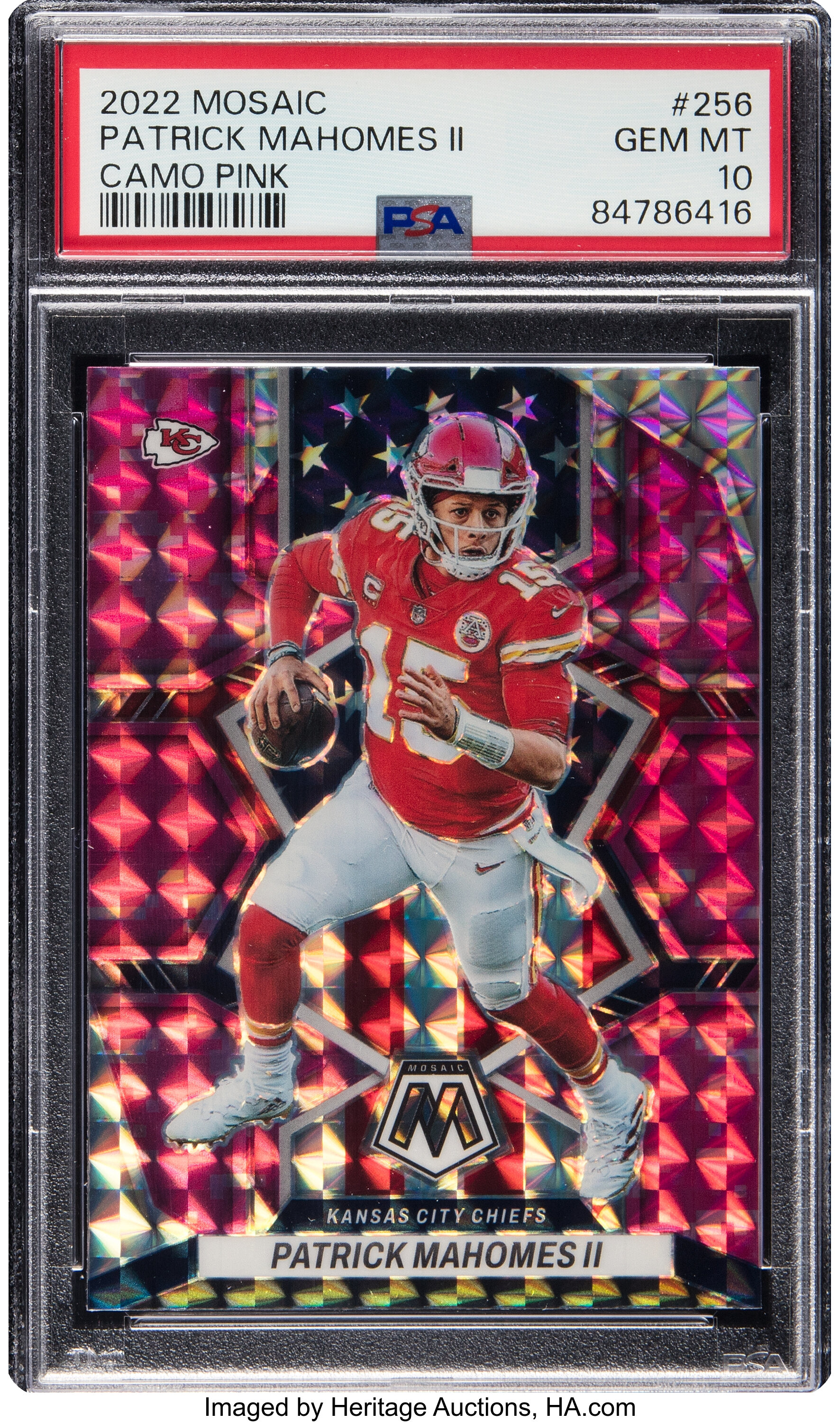 2022 Panini Mosaic Patrick Mahomes II (Camo Pink) #256 PSA Gem Mint ...