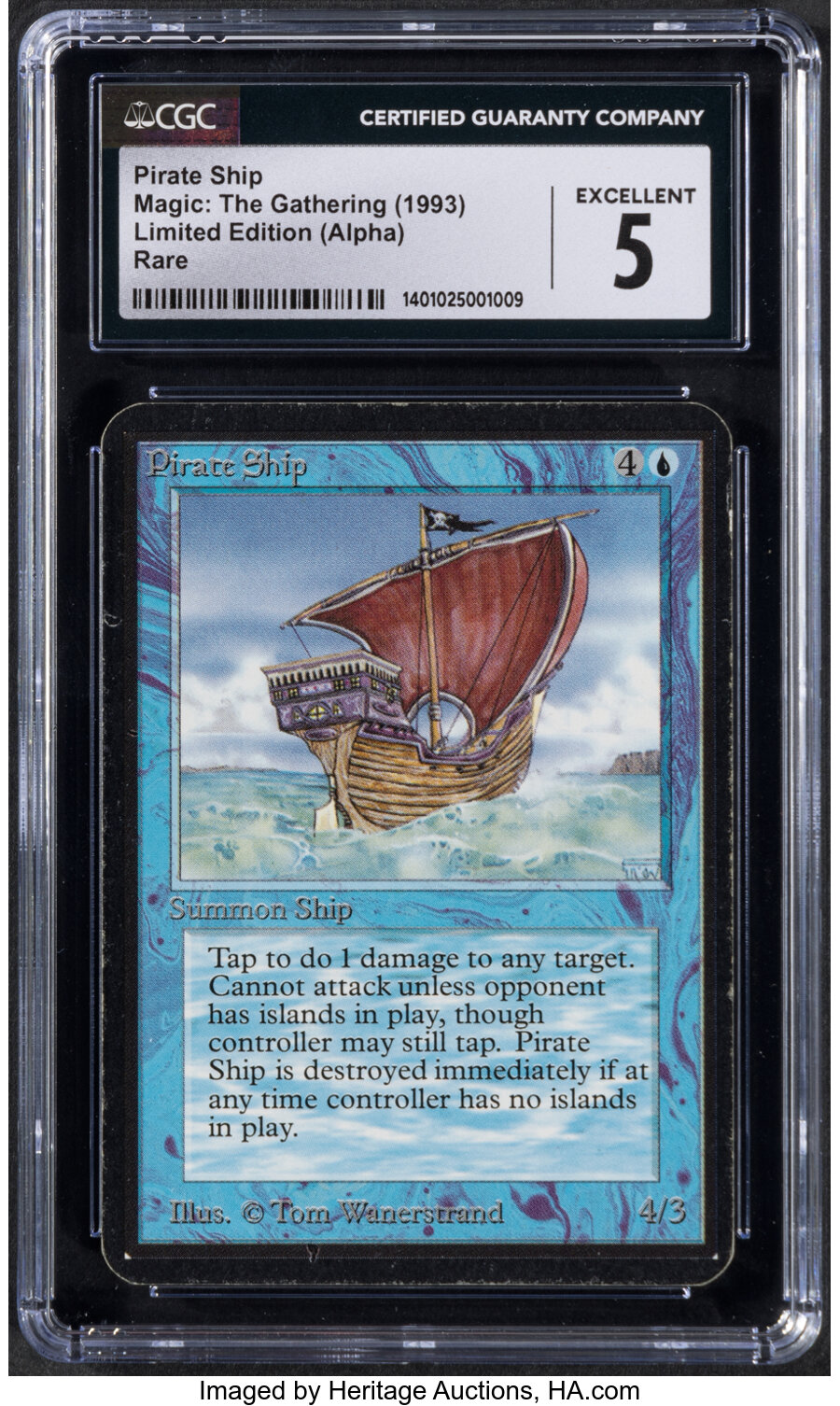 Magic: The Gathering Pirate Ship Limited Edition (Alpha) CGC Trading Card Game Excellent 5 (Wizards of the Coast, 1993) Rare