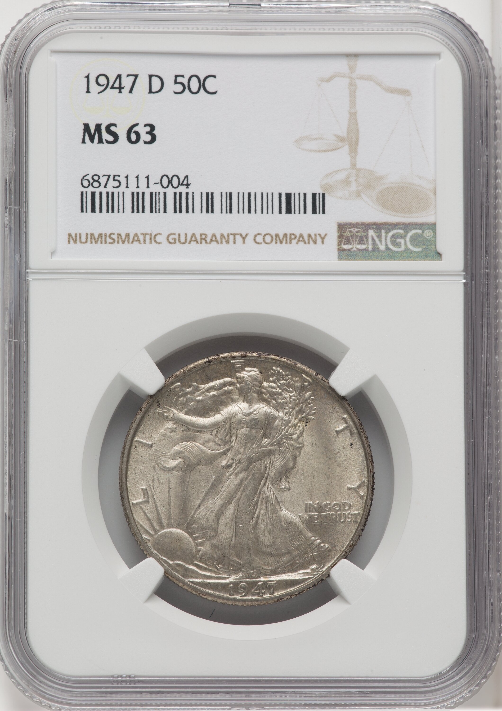 1947-D 50C MS63 NGC. NGC Census: (502/8974). PCGS Population: | Lot ...