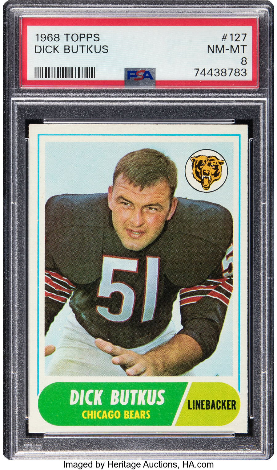 1968 Topps Dick Butkus #127 PSA NM-MT 8