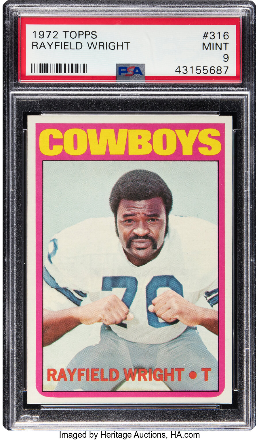 1972 Topps Rayfield Wright #316 PSA Mint 9