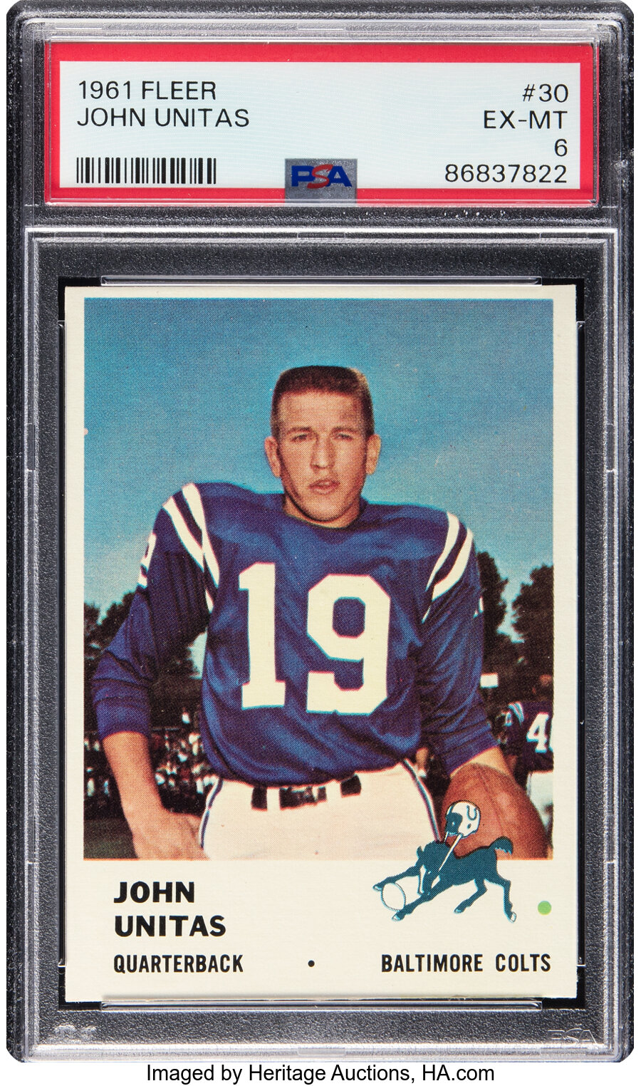 1961 Fleer Johnny Unitas #30 PSA EX-MT 6