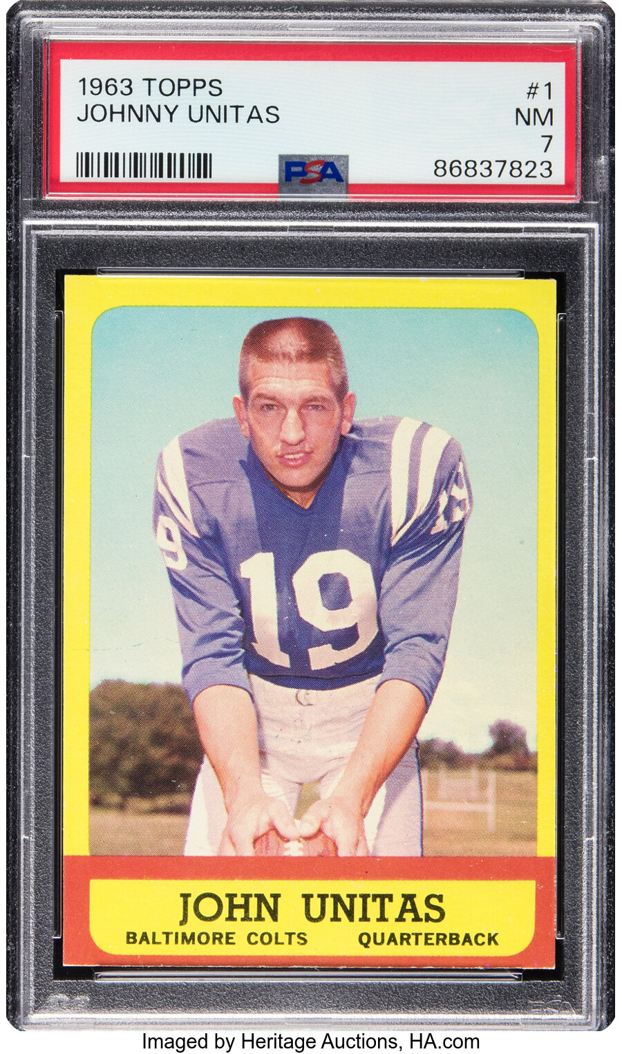 1963 Topps Johnny Unitas #1 PSA NM 7