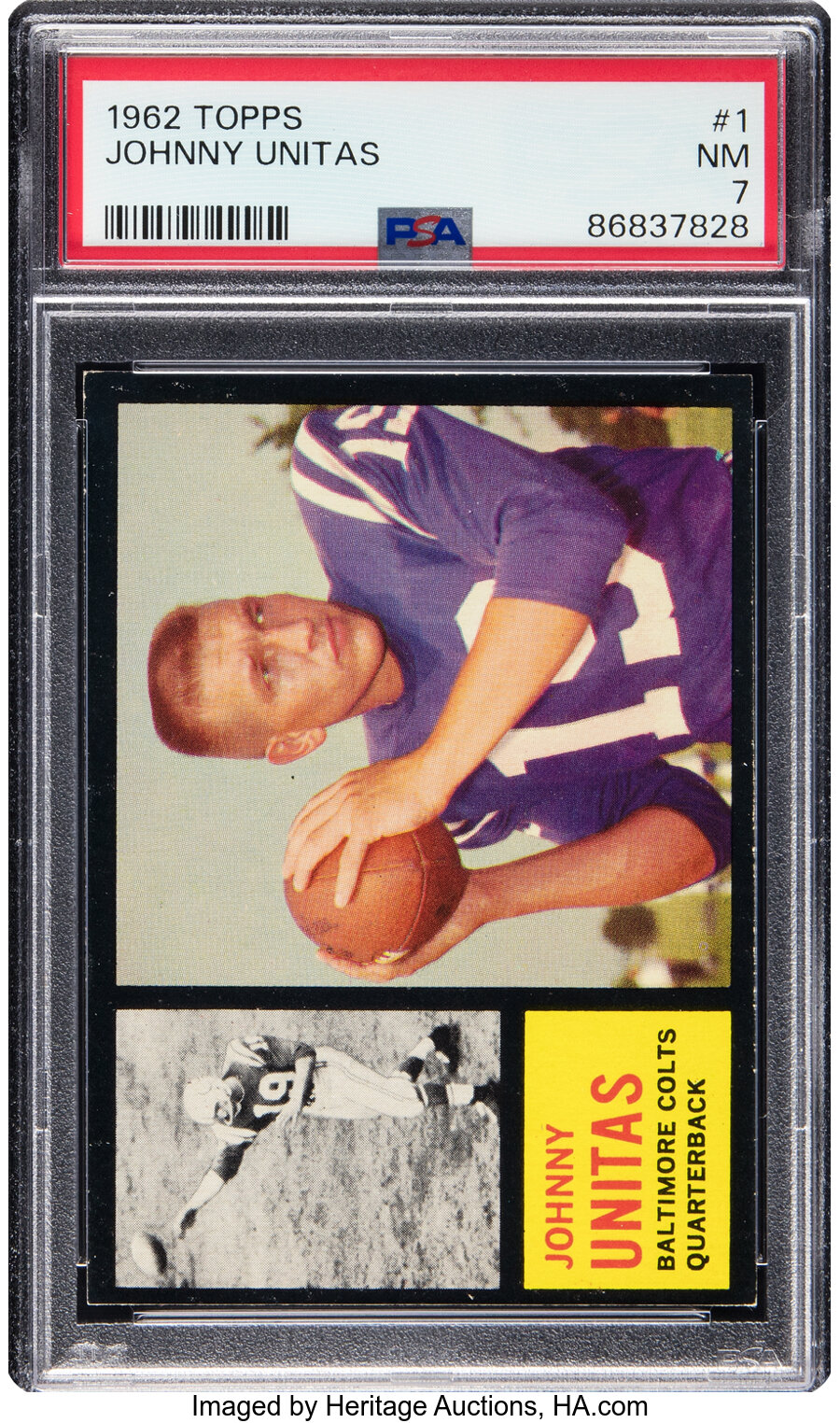 1962 Topps Johnny Unitas #1 PSA NM 7