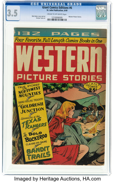 Giant Comics Editions #6 Western Picture Stories (St. John, 1949) CGC VG- 3.5 Cream to off-white pages....