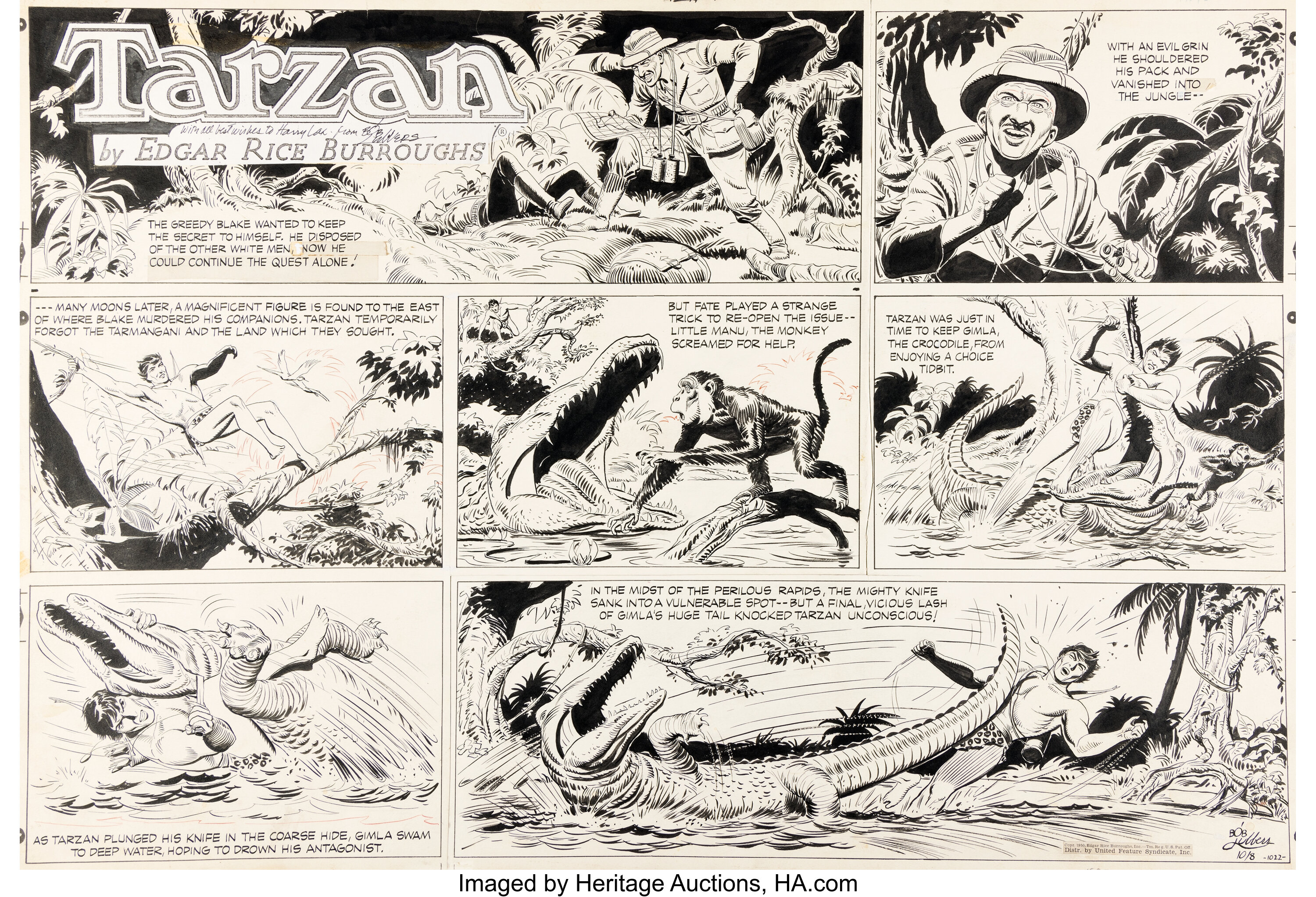 Bob Lubbers Tarzan #1022 Sunday Comic Strip Original Art dated | Lot ...