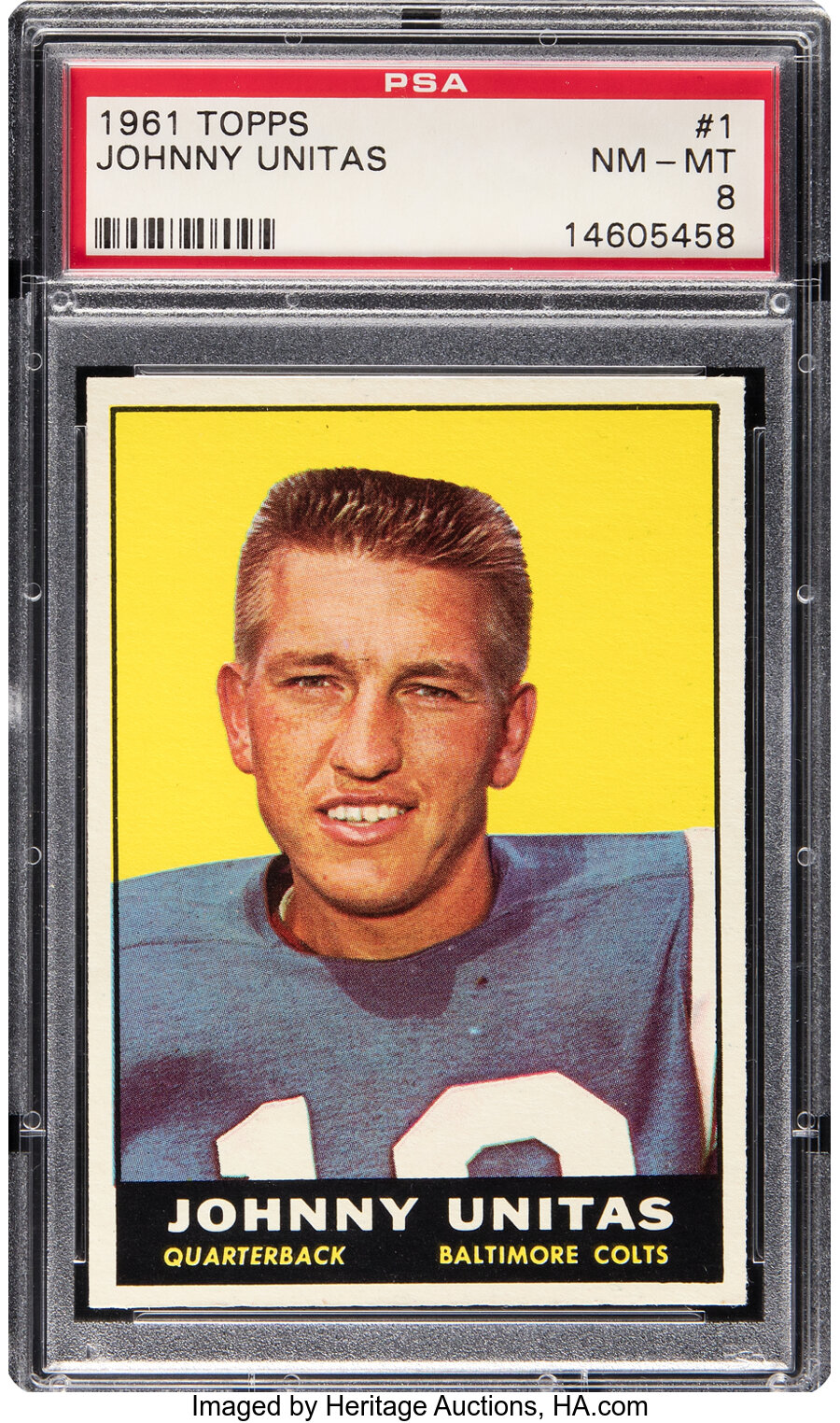 1961 Topps Johnny Unitas #1 PSA NM-MT 8