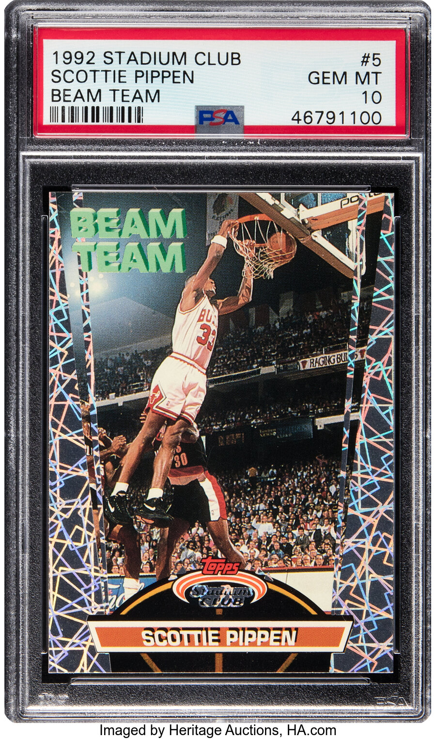 1992 Stadium Club Beam Team Scottie Pippen #5 PSA Gem Mint 10