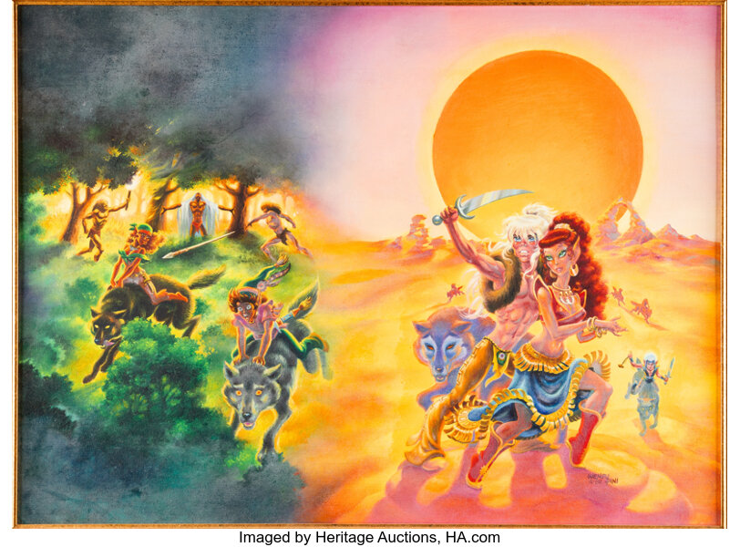 Wendy Pini Elfquest: The Novel Wraparound Cover Painting Original Art (Playboy Paperbacks, 1982).... (Total: 2 Items)