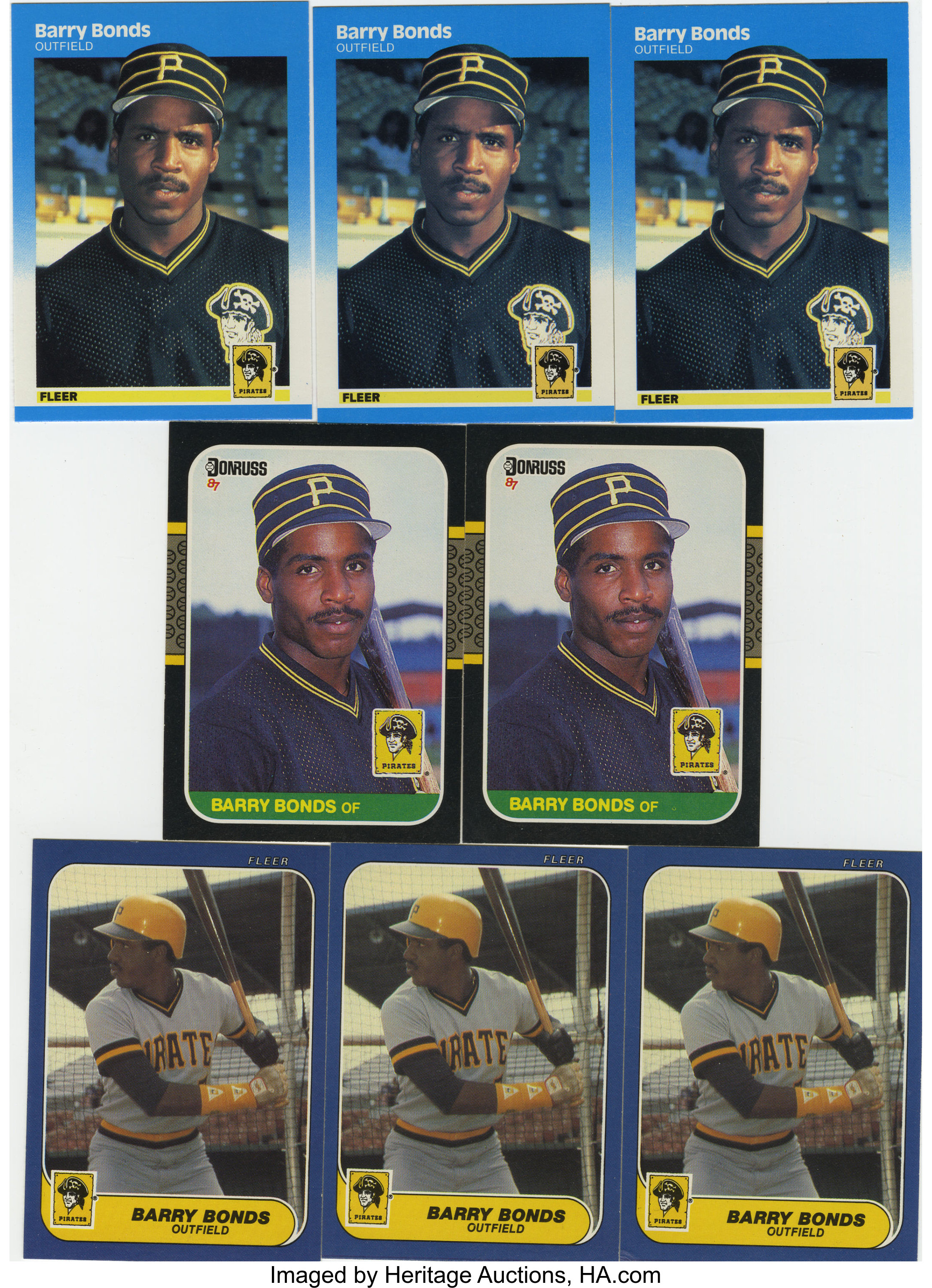 Lot Of 4 Barry Bonds Rookie Baseball Cards