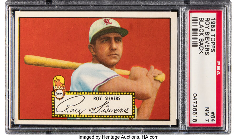 1952 Topps Roy Sievers (Black Back) #64 PSA NM 7