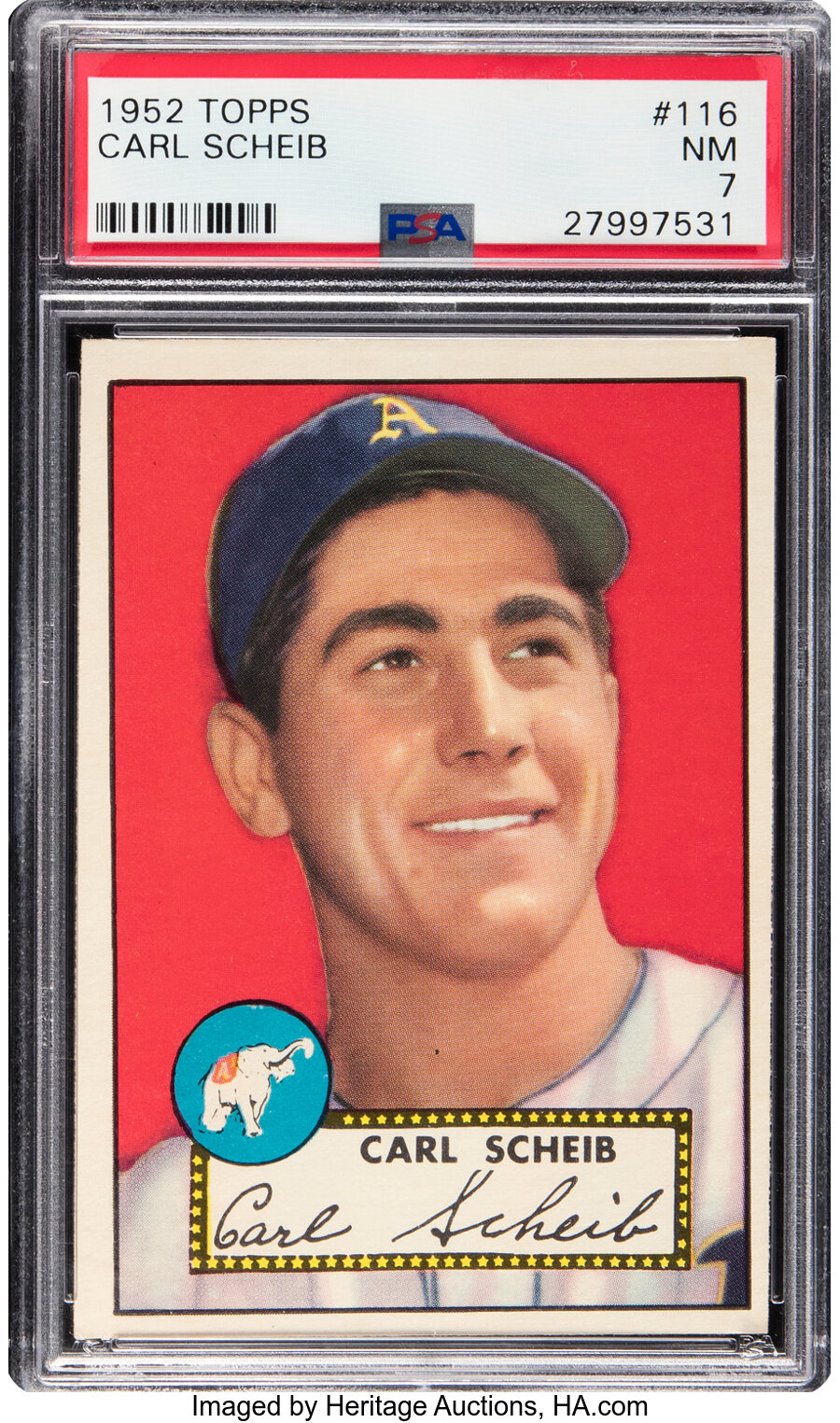 1952 Topps Carl Scheib #116 PSA NM 7