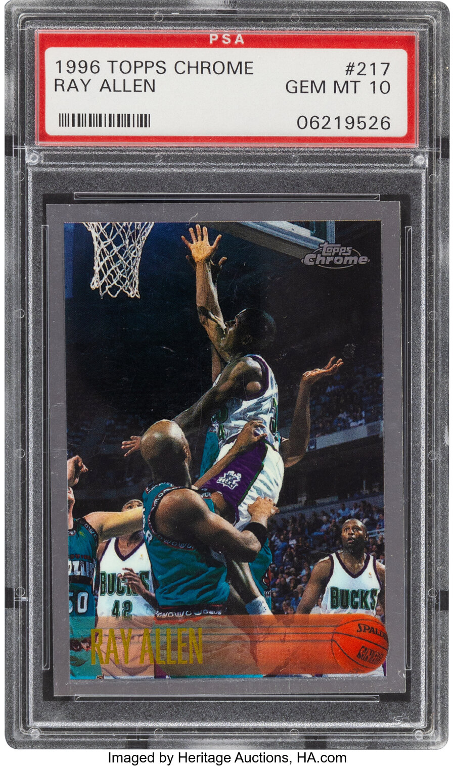 1996 Topps Chrome Ray Allen Rookie #217 PSA Gem Mint 10