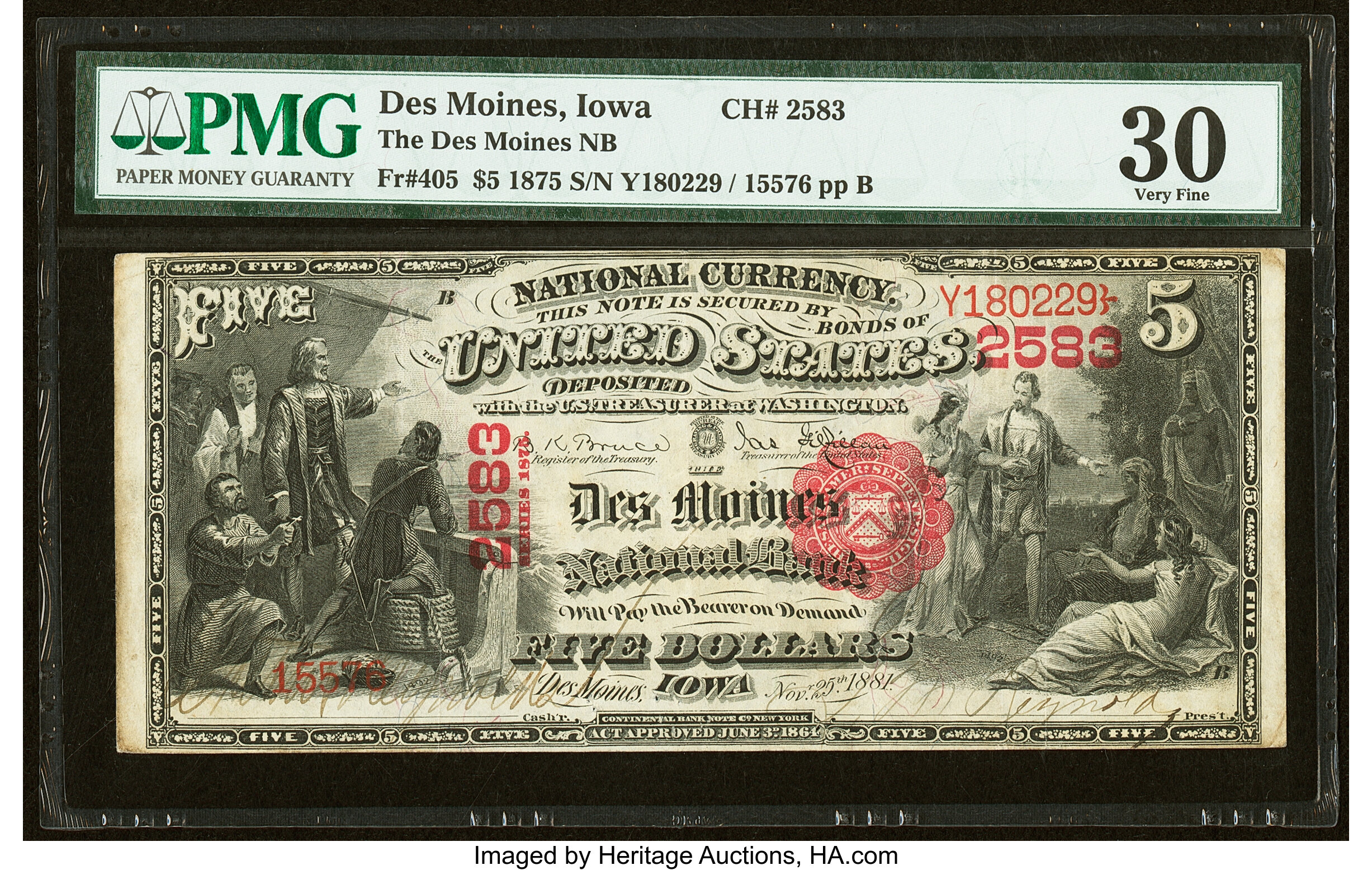 Des Moines, IA - $5 1875 Fr. 405 The Des Moines National Bank Ch ...