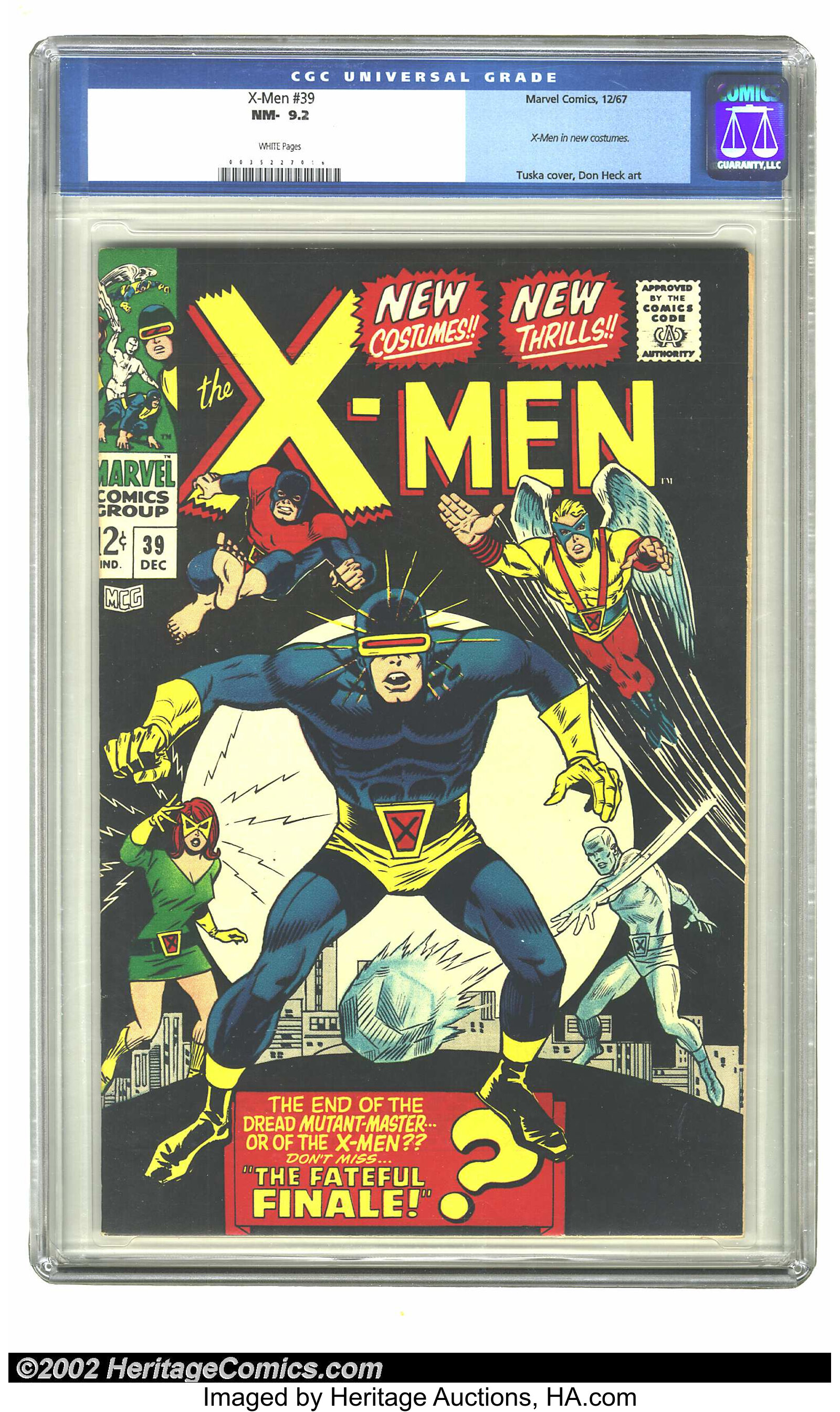 X Men 39 Marvel 1967 Cgc Nm 9 2 White Pages This Supreme Copy Lot 5857 Heritage Auctions