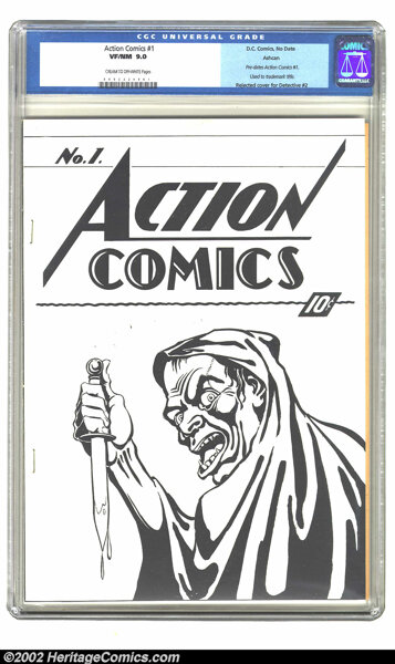 Golden Age (1938-1955):Superhero, Action Comics #1 (Ashcan) (DC, 1938). This gruesome Craig Flessel cover graces the comic that was used to register the trade...
