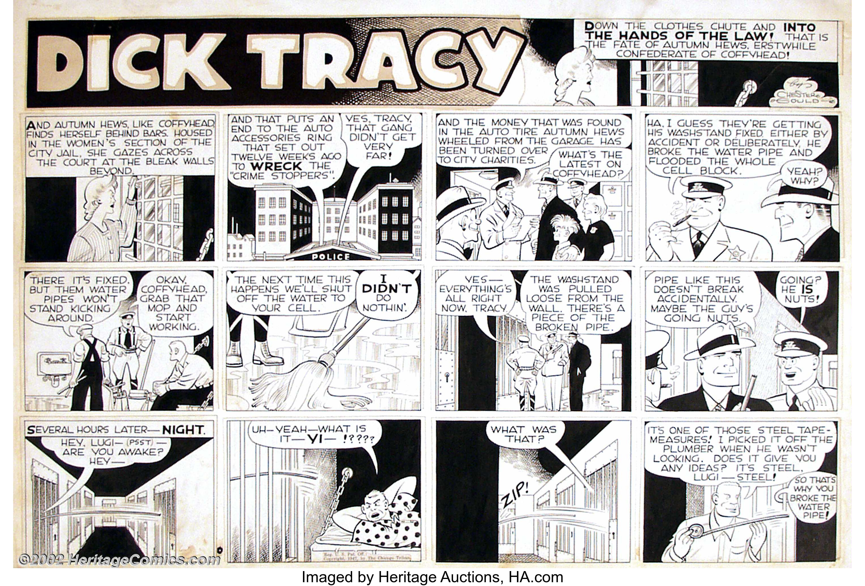 Chester Gould Original Comic Strip Art For Dick Tracy Sunday Dated Lot 6336 Heritage Auctions