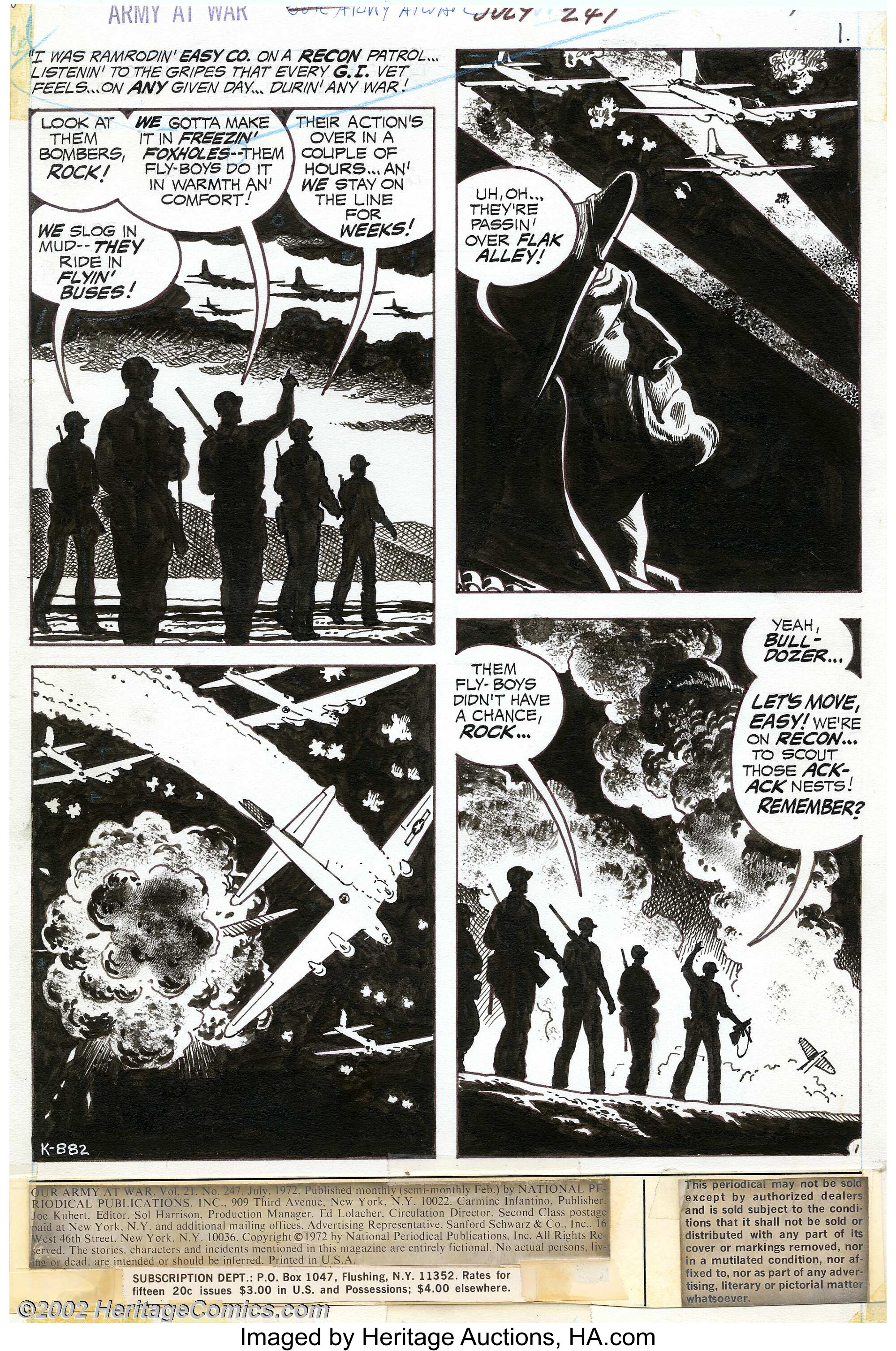 Russ Heath - Original Art for Our Army at War #247, Complete 14-page ...