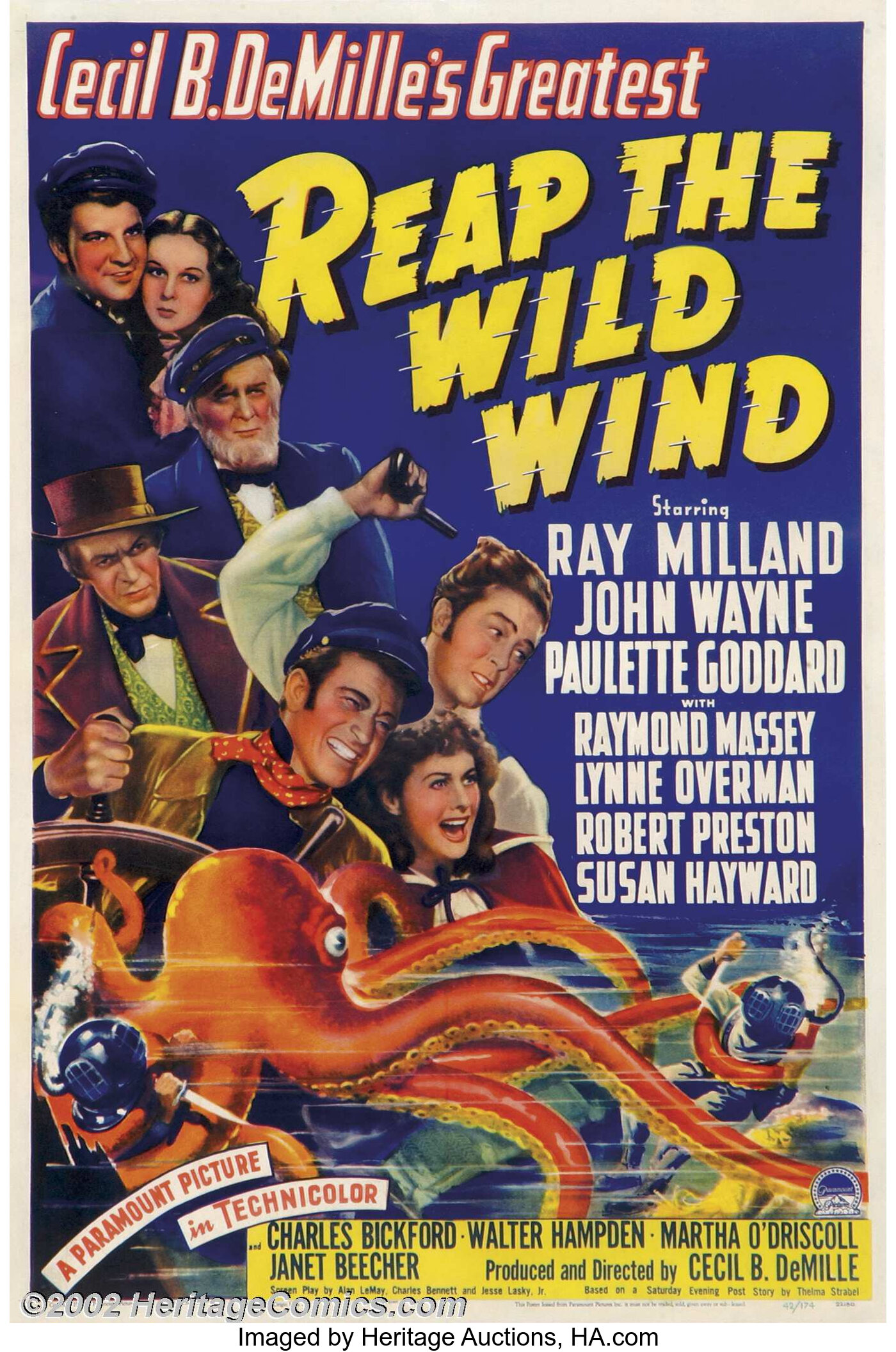 Reap the Wild Wind (Paramount, 1942).One Sheet (27 X 41). Prod., Lot  #6913