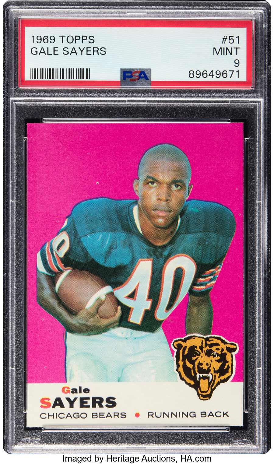 1969 Topps Gale Sayers #51 PSA Mint 9