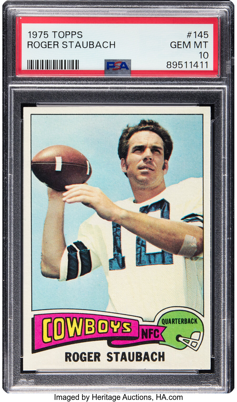 1975 Topps Roger Staubach #145 PSA Gem Mint 10