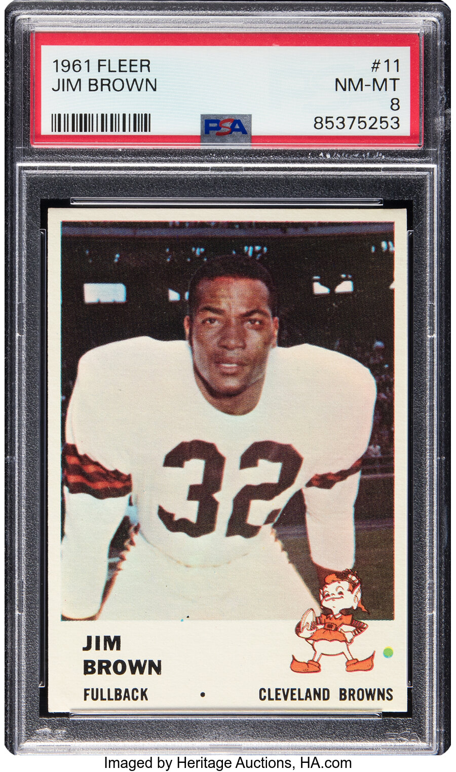 1961 Fleer Jim Brown #11 PSA NM-MT 8