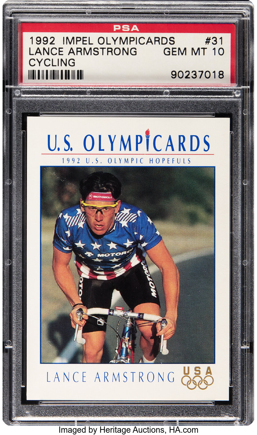 1992 Impel Olympicards lance Armstrong #31 PSA Gem Mint 10