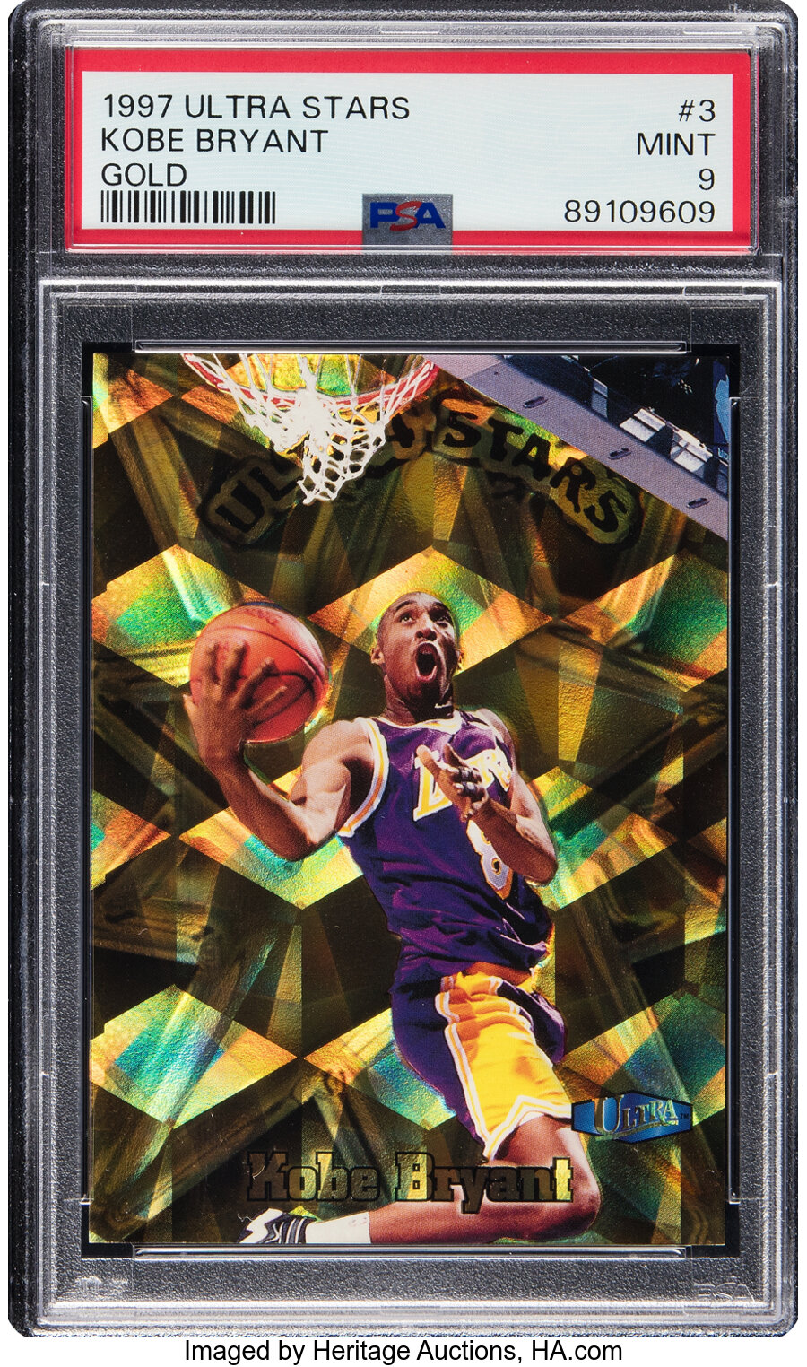 1997 Fleer Ultra Stars Kobe Bryant (Gold) #3 PSA Mint 9 - Pop Five, Six Higher